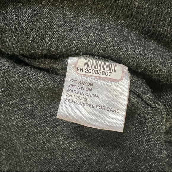 Central Park West Charcoal Gray Open-Front Fringe Cardigan Sweater - Picture 11 of 13